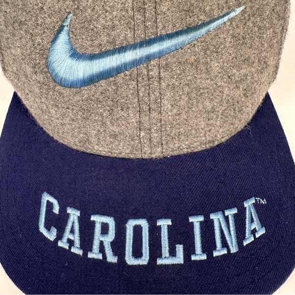 Nike Carolina Wool Blend Grey Blue Cap Hat - Picture 2 of 9